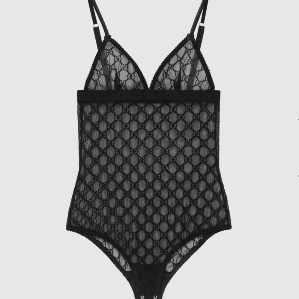 New and Authentic GG tulle bodysuit size small
